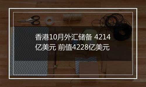 香港10月外汇储备 4214亿美元 前值4228亿美元