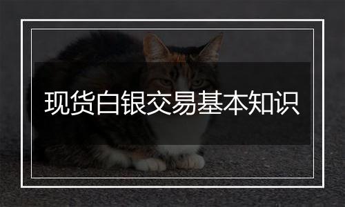 现货白银交易基本知识