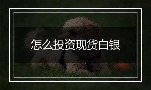 怎么投资现货白银