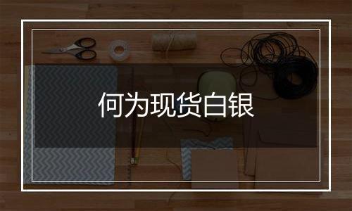 何为现货白银