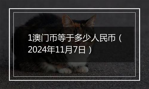 1澳门币等于多少人民币(2024年11月7日)