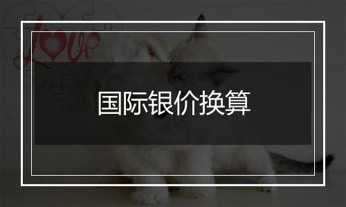 国际银价换算