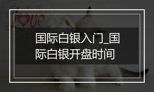 国际白银入门_国际白银开盘时间