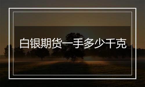 白银期货一手多少千克