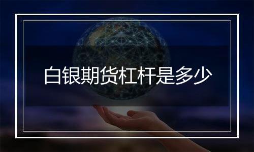 白银期货杠杆是多少