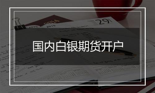 国内白银期货开户