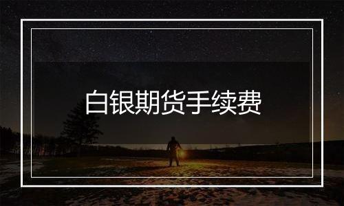 白银期货手续费