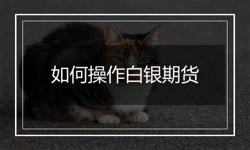 如何操作白银期货