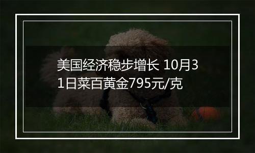 美国经济稳步增长 10月31日菜百黄金795元/克
