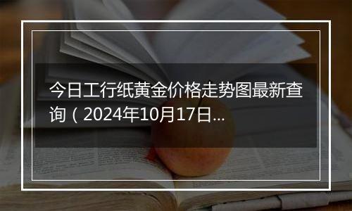 今日工行纸黄金价格走势图最新查询(2024年10月17日)