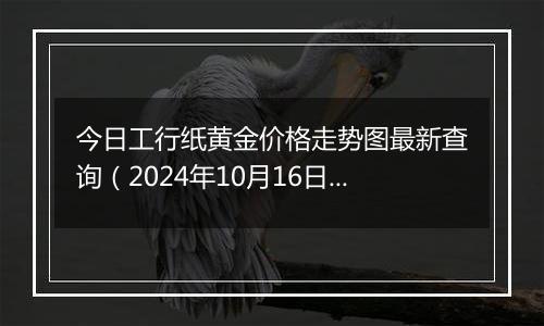 今日工行纸黄金价格走势图最新查询(2024年10月16日)