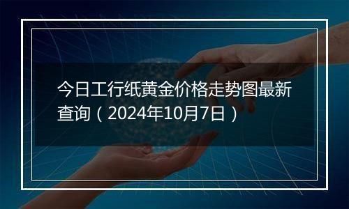 今日工行纸黄金价格走势图最新查询（2024年10月7日）