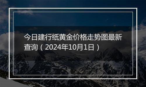 今日建行纸黄金价格走势图最新查询(2024年10月1日)