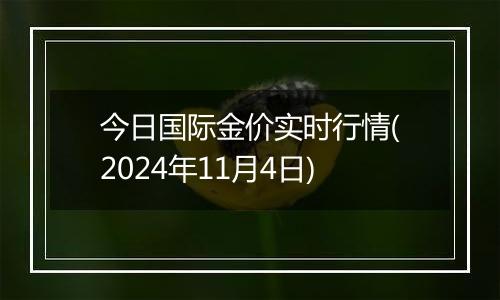 今日国际金价实时行情(2024年11月4日)