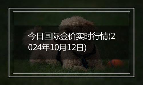 今日国际金价实时行情(2024年10月12日)