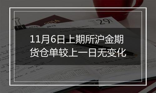 11月6日上期所沪金期货仓单较上一日无变化