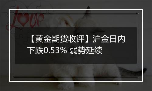【黄金期货收评】沪金日内下跌0.53% 弱势延续