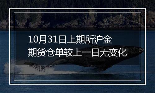 10月31日上期所沪金期货仓单较上一日无变化