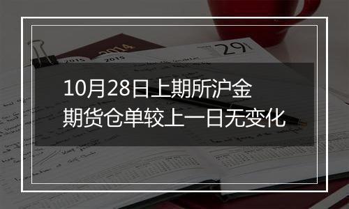 10月28日上期所沪金期货仓单较上一日无变化