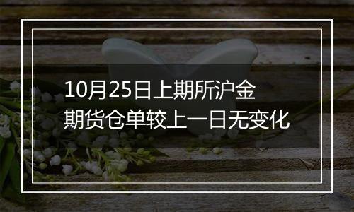10月25日上期所沪金期货仓单较上一日无变化