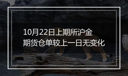 10月22日上期所沪金期货仓单较上一日无变化