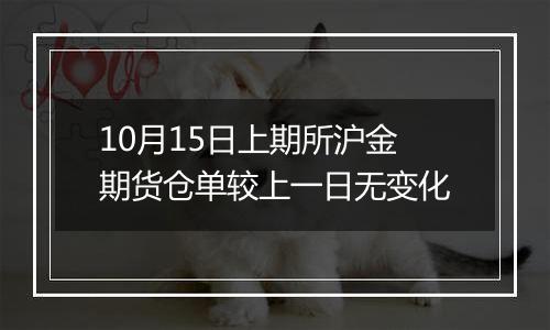 10月15日上期所沪金期货仓单较上一日无变化