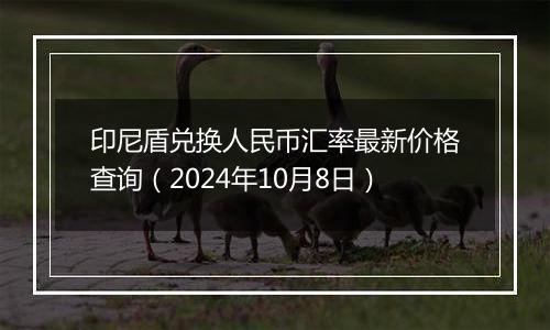 印尼盾兑换人民币汇率最新价格查询(2024年10月8日)