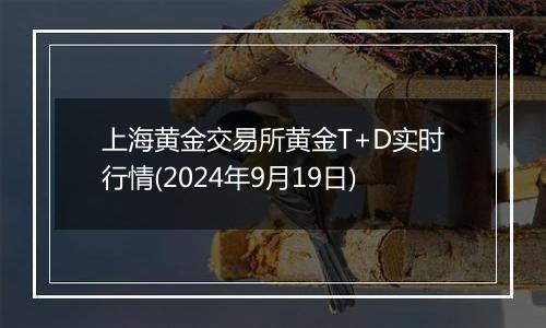 上海黄金交易所黄金T+D实时行情(2024年9月19日)