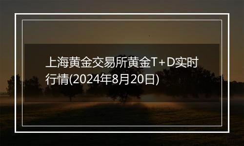 上海黄金交易所黄金T+D实时行情(2024年8月20日)