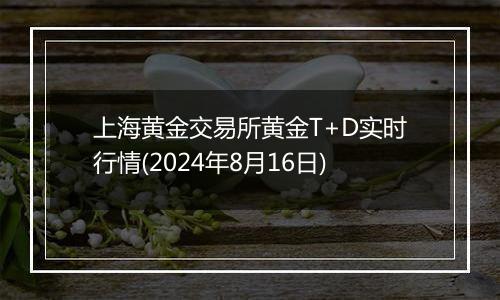 上海黄金交易所黄金T+D实时行情(2024年8月16日)