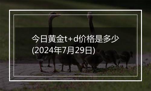 今日黄金t+d价格是多少(2024年7月29日)