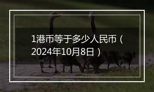 1港币等于多少人民币（2024年10月8日）