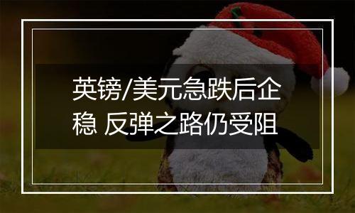 英镑/美元急跌后企稳 反弹之路仍受阻