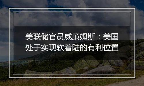 美联储官员威廉姆斯:美国处于实现软着陆的有利位置