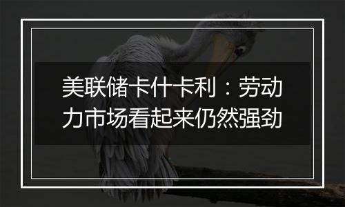 美联储卡什卡利:劳动力市场看起来仍然强劲