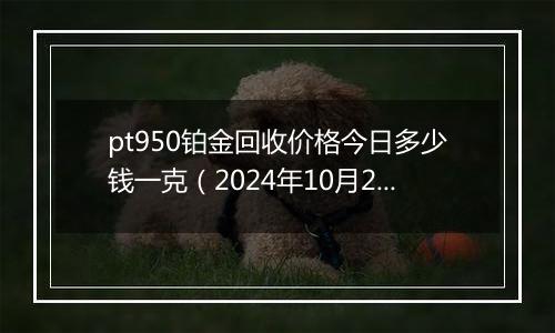 pt950铂金回收价格今日多少钱一克(2024年10月29日)