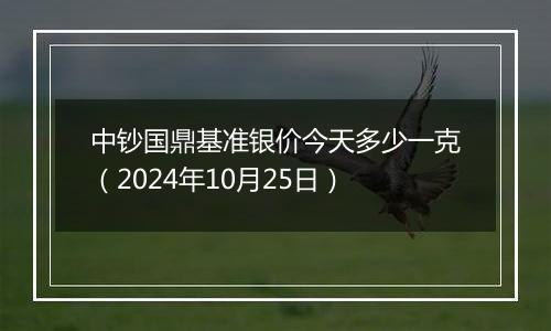 中钞国鼎基准银价今天多少一克(2024年10月25日)