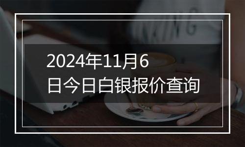 2024年11月6日今日白银报价查询