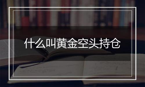 什么叫黄金空头持仓