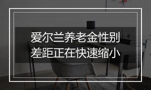 爱尔兰养老金性别差距正在快速缩小