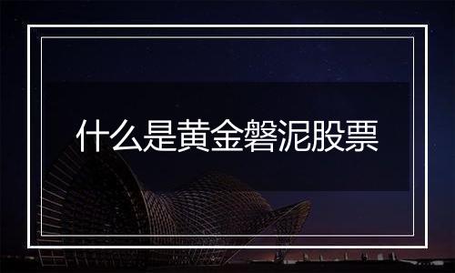 什么是黄金磐泥股票