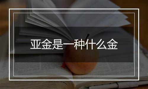 亚金是一种什么金