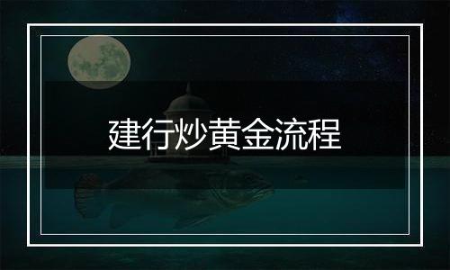 建行炒黄金流程