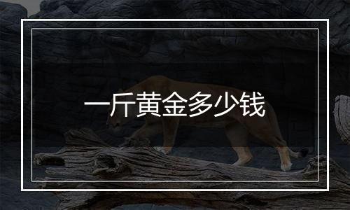 一斤黄金多少钱