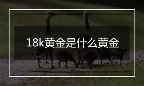 18k黄金是什么黄金