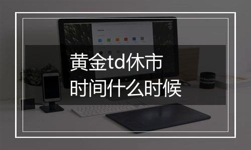 黄金td休市时间什么时候