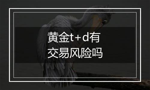 黄金t+d有交易风险吗