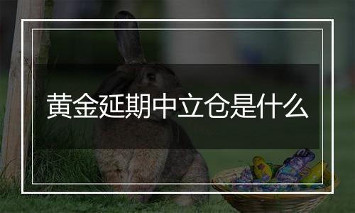 黄金延期中立仓是什么