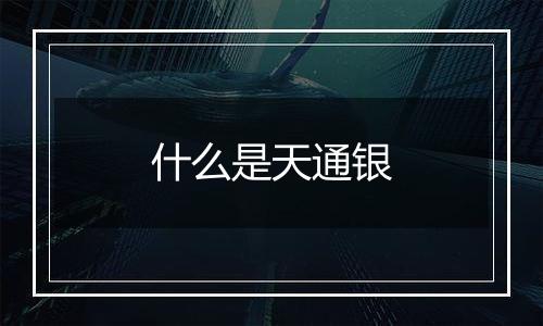 什么是天通银