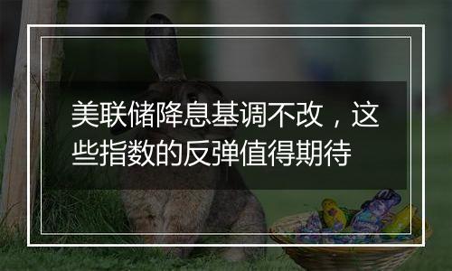美联储降息基调不改，这些指数的反弹值得期待